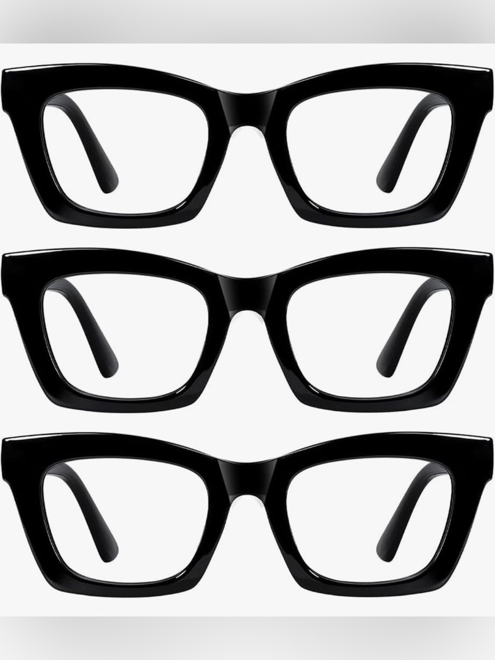 HUBEYE Blue Light Reading Glasses +1.75 Square Black Plastic Frame UV400